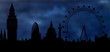 skyline of London at night