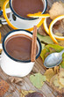 hot chocolate in the white mugs