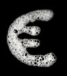 Euro sign made from foam