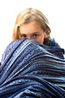 Beautiful girl in blue blanket Beautiful girl in blue blanket