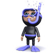 3d Scuba diver at the bottom