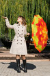 young woman with umbrella