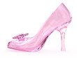 Pink crystal glass female shoe with flower Pink crystal glass female shoe with flower