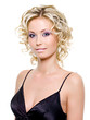 Beautiful young blond woman with curly hairstyle