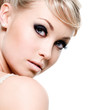 Beautiful woman with black eyes