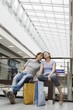 Coule sit with shopping bags in Voronezh