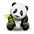 Vector: Little panda and bamboo Little panda and bamboo