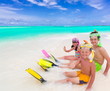 Children on tropical beach