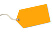Orange tag on white background