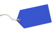 Blue tag on white background Blue tag on white background