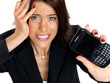 Young businesswoman frustrated with her mobile not working