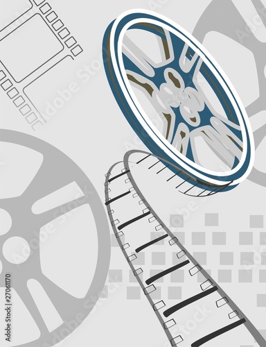 Illustration: Cinema projector and film roll Cinema projector and film roll