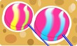Illustration: Stick candy with design work Stick candy with design work