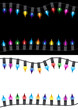 Christmas glow light border vector illustration