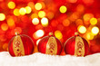 Christmas ball on abstract light background