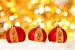 Christmas ball on abstract light background