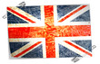 drapeau anglais avec épingles à nourrice