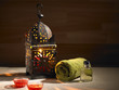 Arab lamp whit a candle in the hammam Arab lamp whit a candle in the hammam