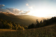 sunset at mountains