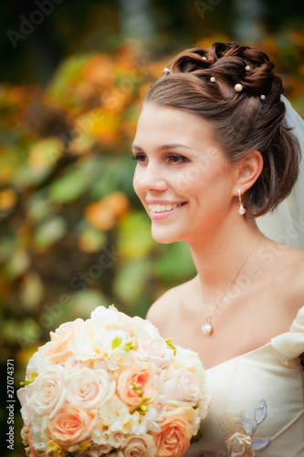 Photo: Portrait of a beautiful smiling bride Portrait of a beautiful smiling bride