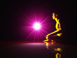Licht-Meditation auf Wasser - Gold Rot Licht-Meditation auf Wasser - Gold Rot