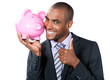 homme d'affaire tirelire argent