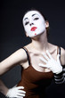 woman mime with theatrical makeup