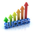 Success colorful graph concept