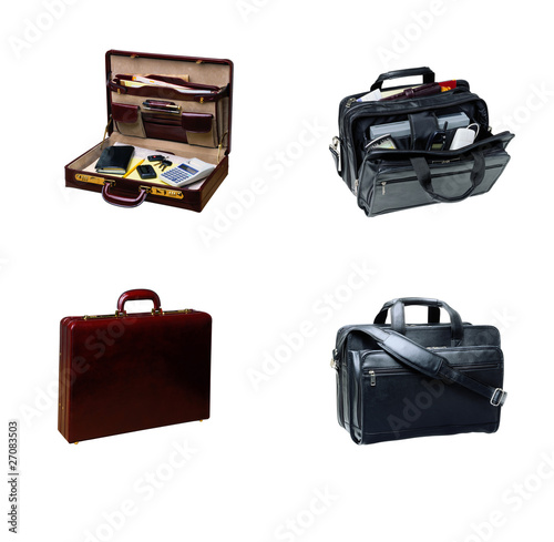 Photo: isolated collage of four bags isolated collage of four bags