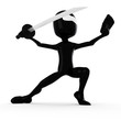 3d man ninja, holding a katana:)