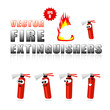 cartoon fire extinguishers