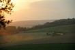 Couché de soleil sur l'agriculture