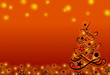 Hintergrund mit Weihnachtsbaum, orange