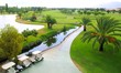 Golf course lakes palm trees aerial view Golf course lakes palm trees aerial view