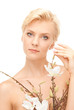 lovely woman with twig