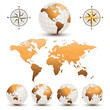 Earth globes with world map Earth globes with world map