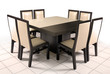 Mesa Comedor de cristal y madera