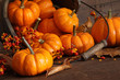 Photo: Small pumpkins with wood bucket Small pumpkins with wood bucket