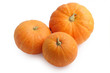 Three pumpkins isolated on white background Three pumpkins isolated on white background