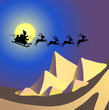 Santa Claus with reindeers flying over Egypt Santa Claus with reindeers flying over Egypt