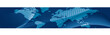 Blue banner with wolrd cartography