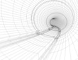 ilustracion 3d de plano  de tunel