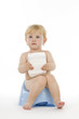Child on chamber pot.