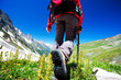 Photo: Hiker in Caucasus mountains Hiker in Caucasus mountains