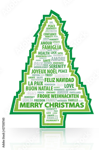 Vector: The magic words of the Christmas tree The magic words of the Christmas tree