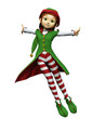 santa girl happy walk