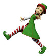 santa girl running long step