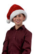 Boy and santa hat