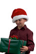 Boy and a christmas present