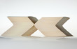 X-sign formed by cards stacks